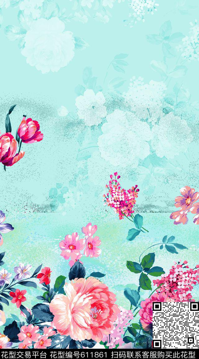 肌理牡丹花朵数码印花华亿平台下载（图片编号: 611861） - 瓦栏（Walan）
