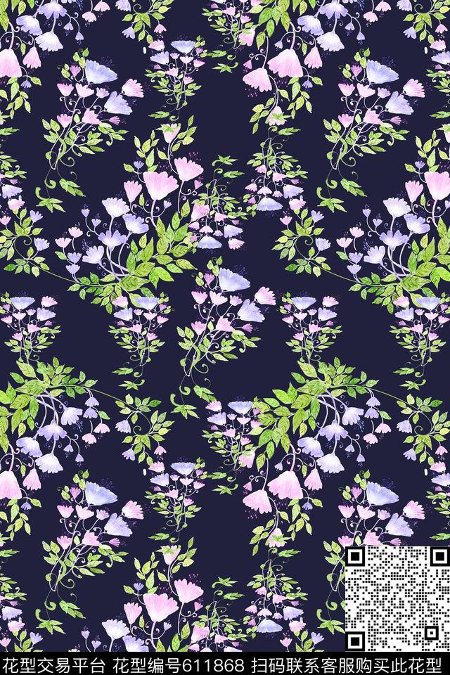 植物花卉花卉碎碎花卉数码印花华亿平台下载（图片编号: 611868） - 瓦栏（Walan）