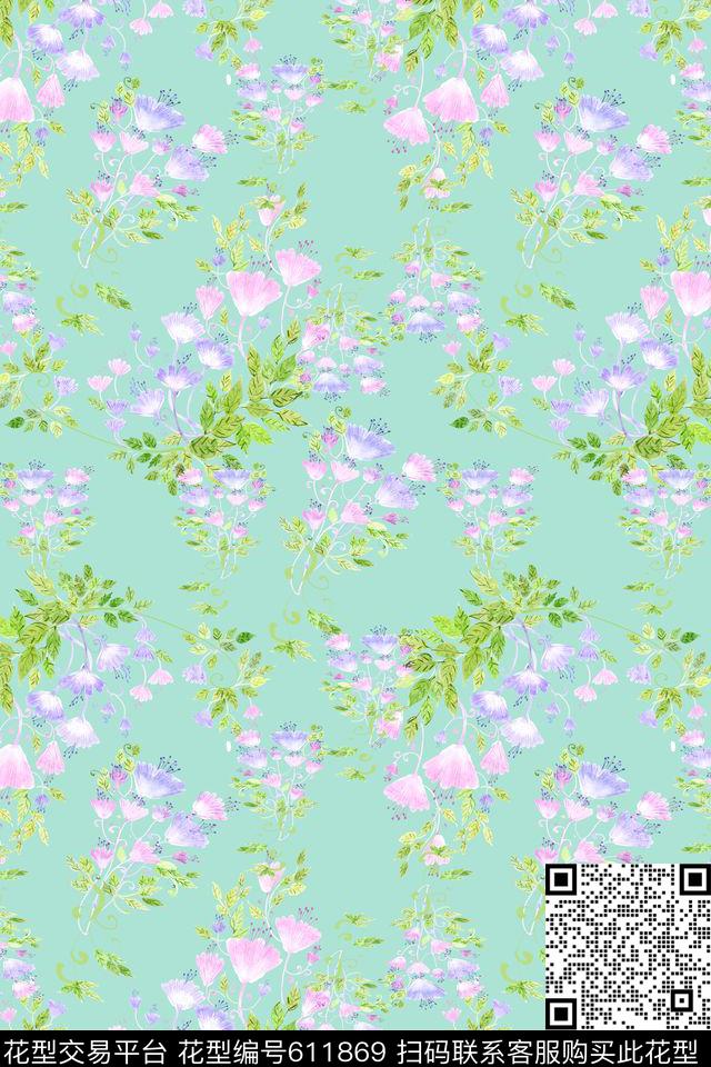植物花卉花卉碎碎花卉数码印花华亿平台下载（图片编号: 611869） - 瓦栏（Walan）