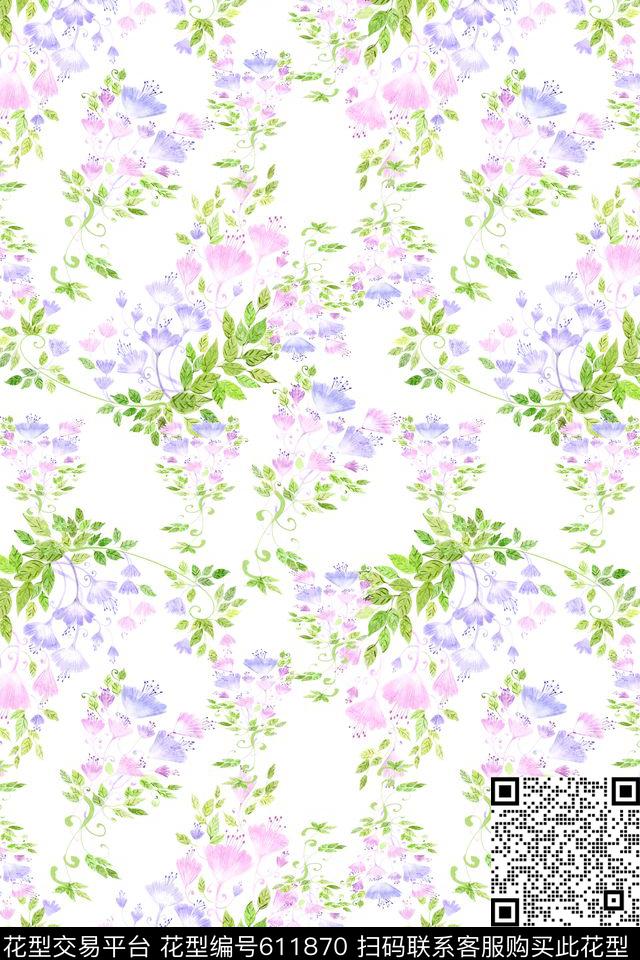 植物花卉花卉碎碎花卉数码印花华亿平台下载（图片编号: 611870） - 瓦栏（Walan）