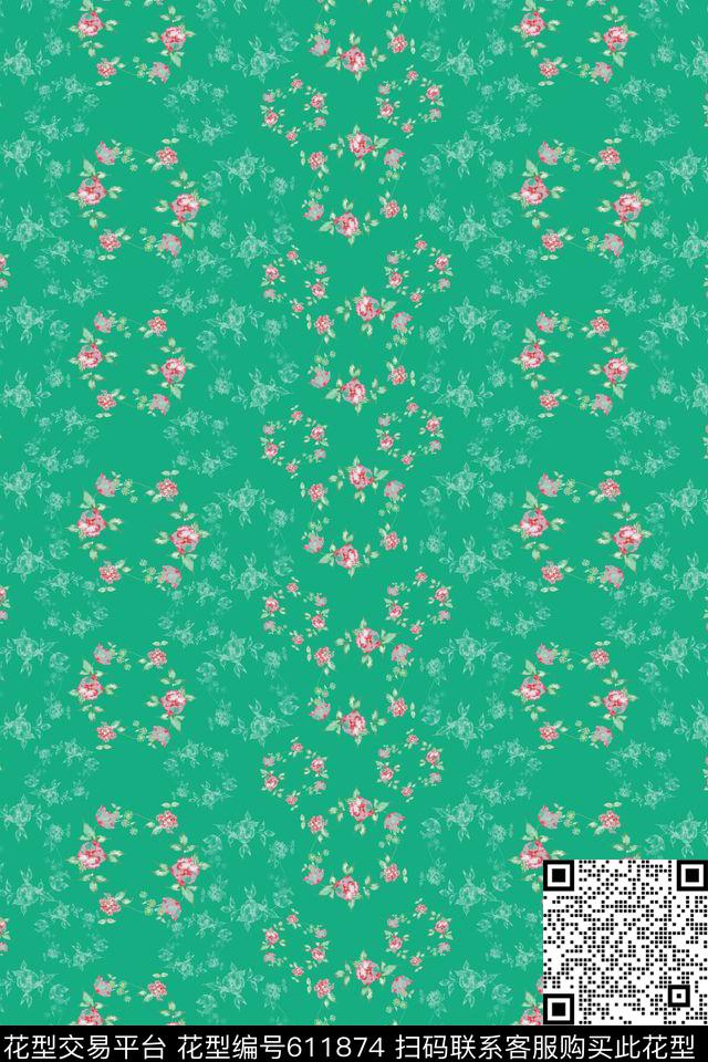 花卉植物花卉碎碎花卉数码印花华亿平台下载（图片编号: 611874） - 瓦栏（Walan）