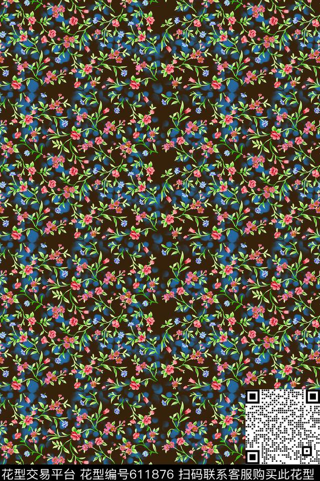 植物花卉花卉碎碎花卉数码印花华亿平台下载（图片编号: 611876） - 瓦栏（Walan）