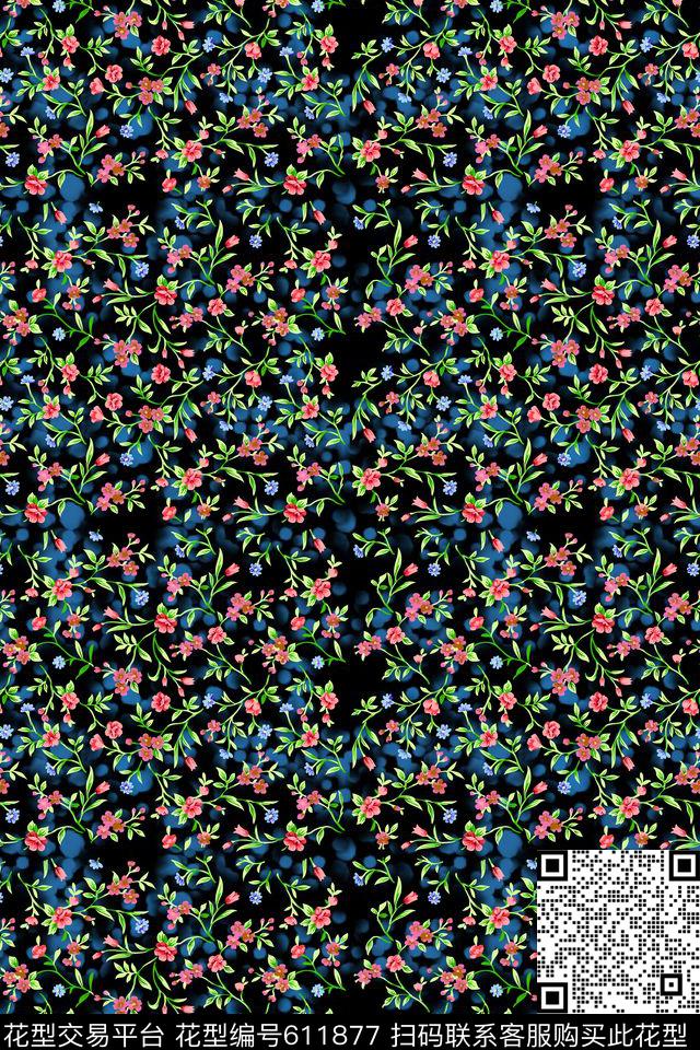 植物花卉花卉碎碎花卉数码印花华亿平台下载（图片编号: 611877） - 瓦栏（Walan）