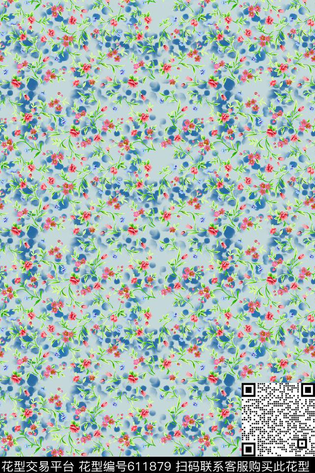 植物花卉花卉碎碎花卉数码印花华亿平台下载（图片编号: 611879） - 瓦栏（Walan）