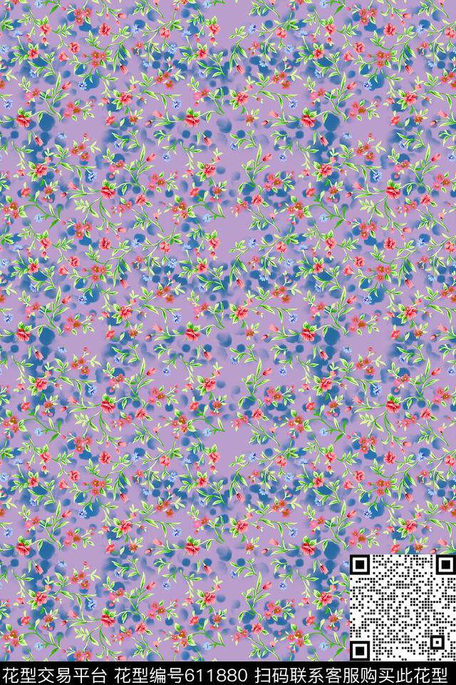 植物花卉花卉碎碎花卉数码印花华亿平台下载（图片编号: 611880） - 瓦栏（Walan）