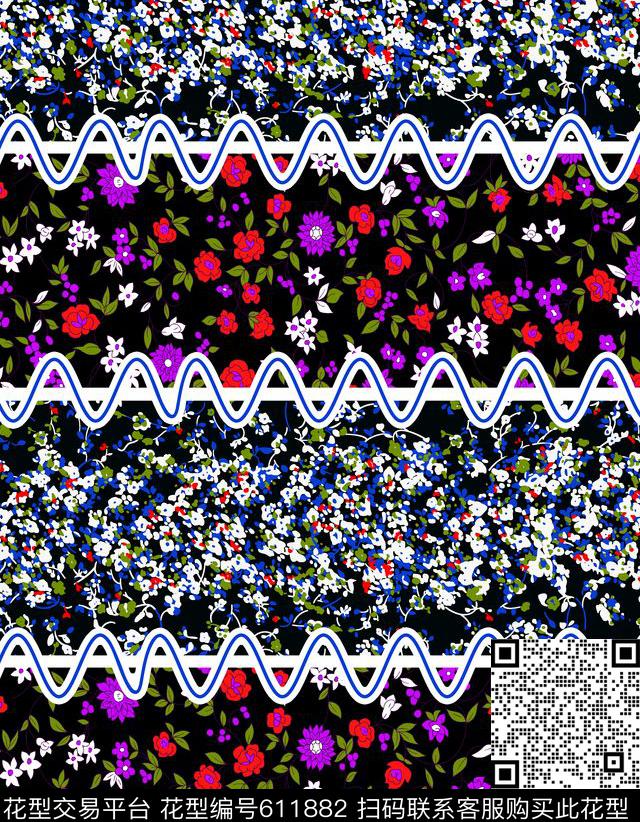 小碎花女装裙传统印花华亿平台下载（图片编号: 611882） - 瓦栏（Walan）