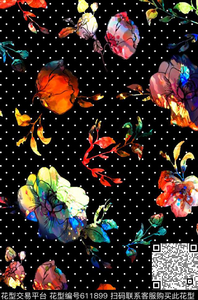 抽象几何清爽梦幻艺术平底立体手绘满版最新高清数码蕾丝民族中国风绣花珠宝肌理时尚潮

流大牌复古欧美风水彩小花卉波点女装裙数码印花华亿平台下载（图片编号: 611899） - 瓦栏（Walan）