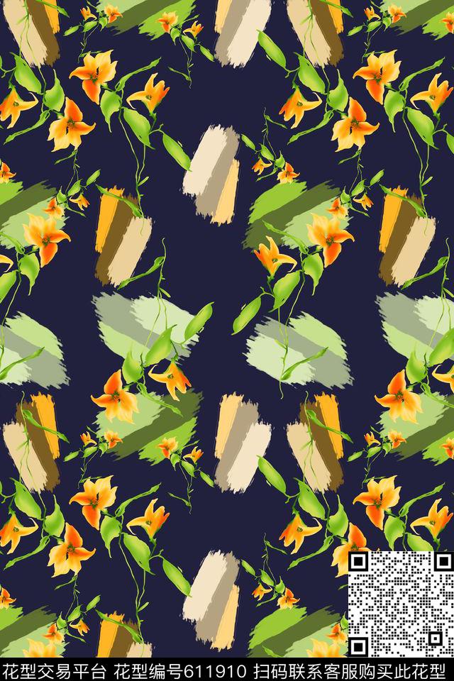 碎碎花卉花朵植物花卉数码印花华亿平台下载（图片编号: 611910） - 瓦栏（Walan）