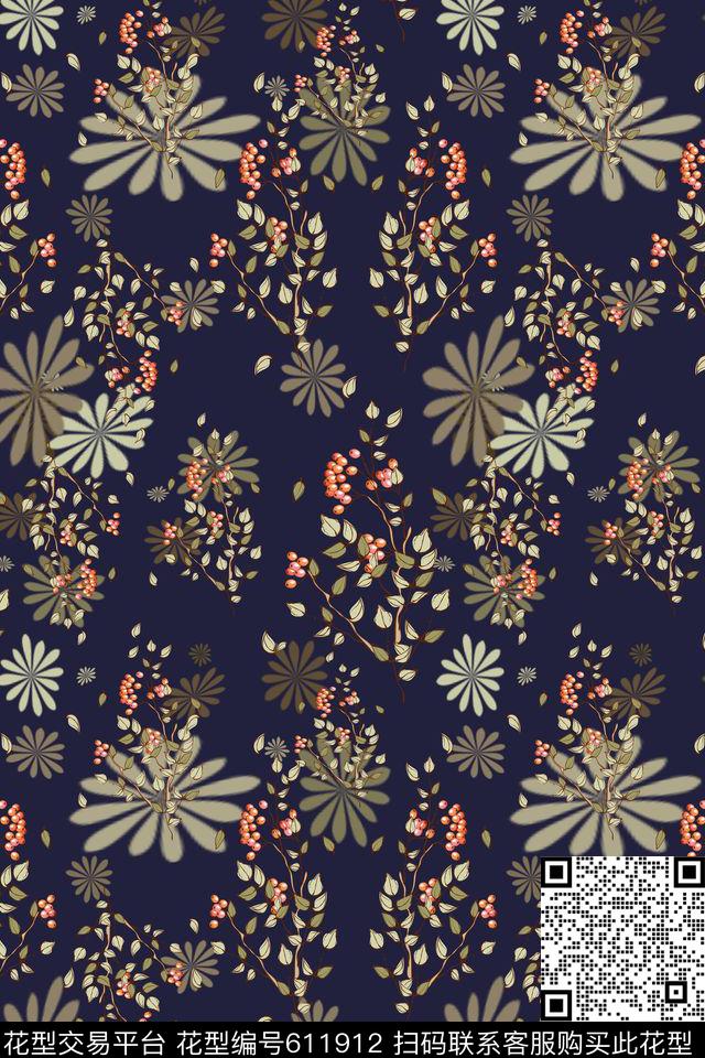 花朵碎碎花卉植物花卉数码印花华亿平台下载（图片编号: 611912） - 瓦栏（Walan）