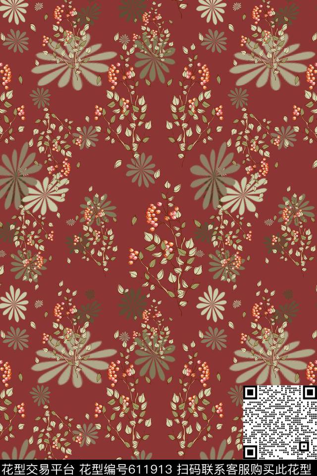 花朵碎碎花卉植物花卉数码印花华亿平台下载（图片编号: 611913） - 瓦栏（Walan）