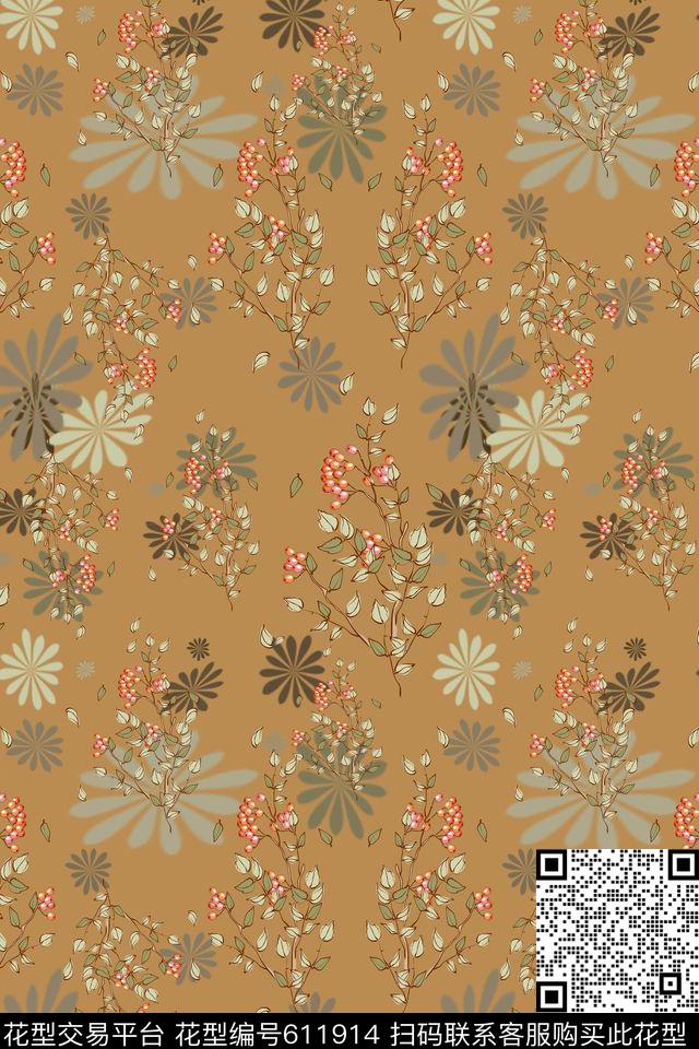 花朵碎碎花卉植物花卉数码印花华亿平台下载（图片编号: 611914） - 瓦栏（Walan）