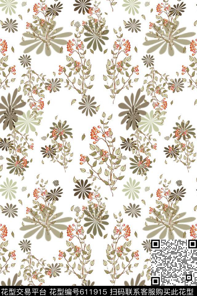 花朵碎碎花卉植物花卉数码印花华亿平台下载（图片编号: 611915） - 瓦栏（Walan）