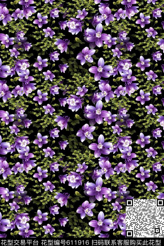 碎碎花卉花朵植物花卉数码印花华亿平台下载（图片编号: 611916） - 瓦栏（Walan）