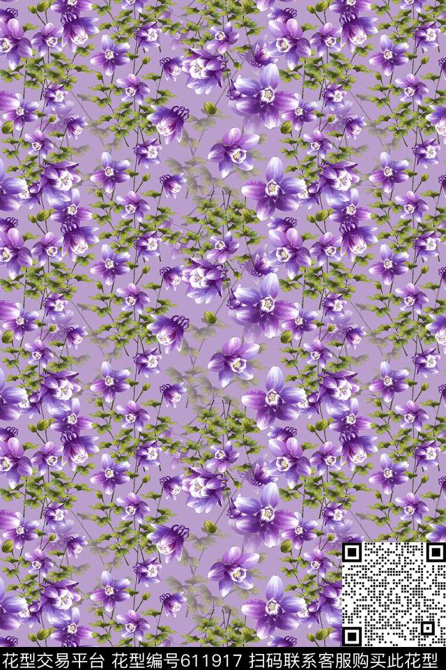 碎碎花卉花朵植物花卉数码印花华亿平台下载（图片编号: 611917） - 瓦栏（Walan）