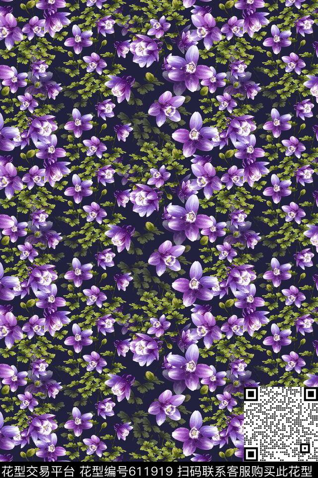 碎碎花卉花朵植物花卉数码印花华亿平台下载（图片编号: 611919） - 瓦栏（Walan）