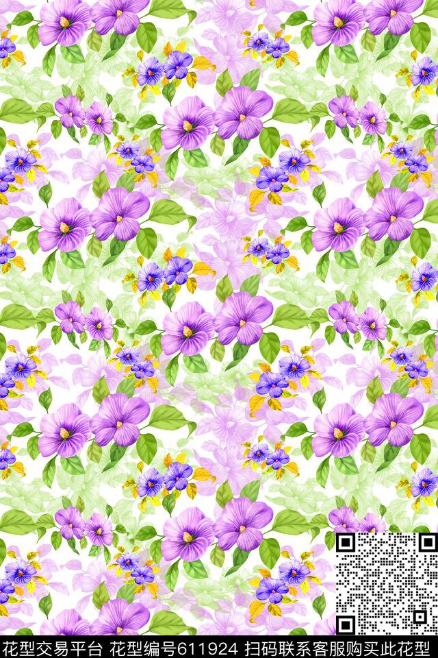 碎碎花卉植物花卉花朵数码印花华亿平台下载（图片编号: 611924） - 瓦栏（Walan）