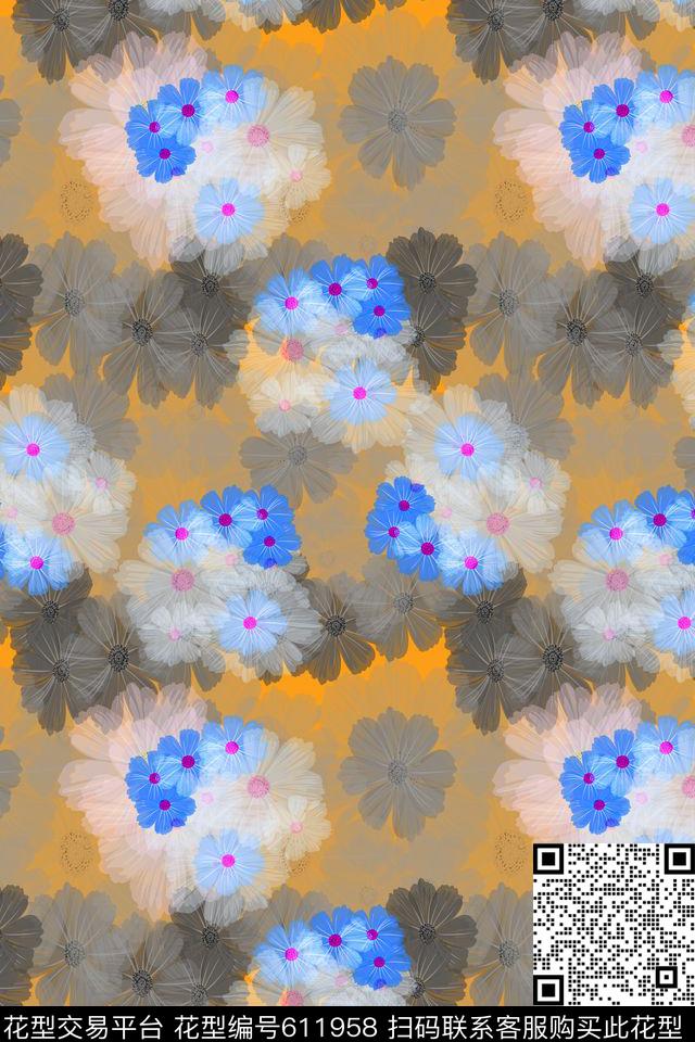 花卉花朵植物花卉数码印花华亿平台下载（图片编号: 611958） - 瓦栏（Walan）