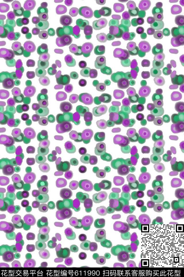 水彩滴水彩笔触植物花卉数码印花华亿平台下载（图片编号: 611990） - 瓦栏（Walan）
