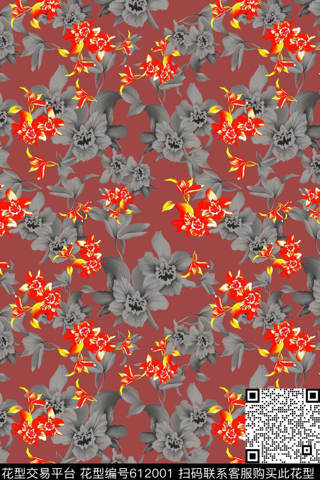 植物花卉碎碎花卉风格花卉数码印花华亿平台下载（图片编号: 612001） - 瓦栏（Walan）