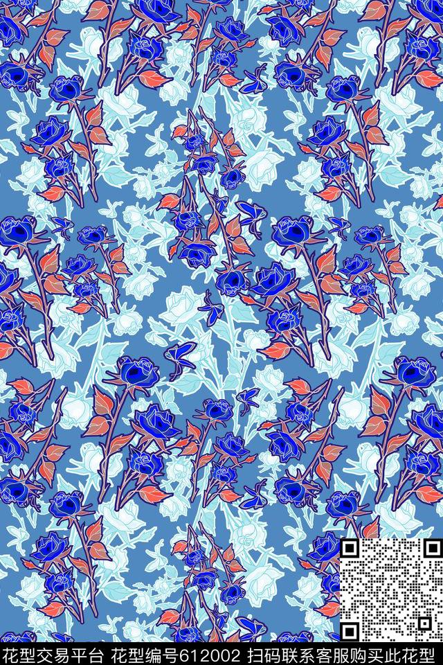 碎碎花卉植物花卉风格花卉数码印花华亿平台下载（图片编号: 612002） - 瓦栏（Walan）