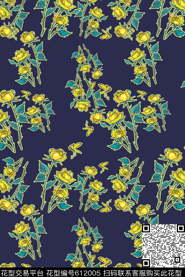 碎碎花卉植物花卉风格花卉数码印花华亿平台下载（图片编号: 612005） - 瓦栏（Walan）