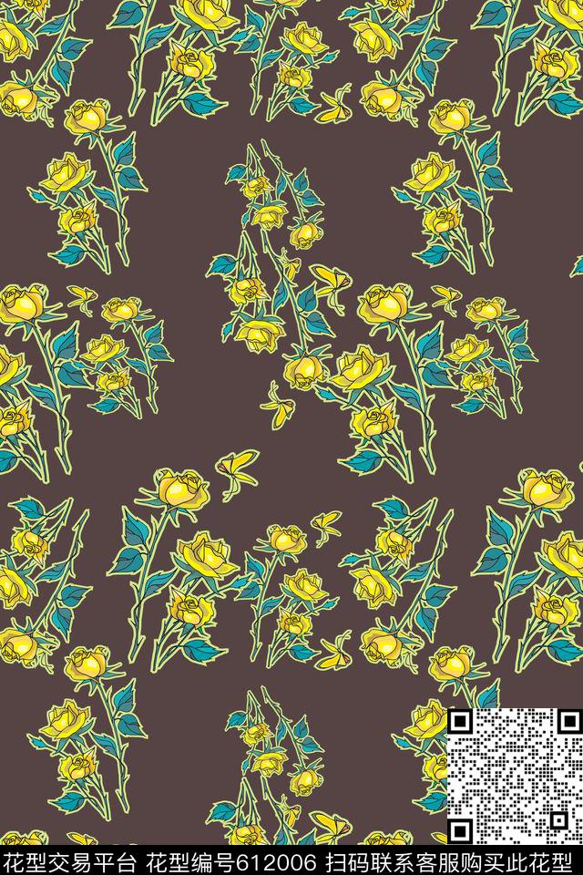 碎碎花卉植物花卉风格花卉数码印花华亿平台下载（图片编号: 612006） - 瓦栏（Walan）