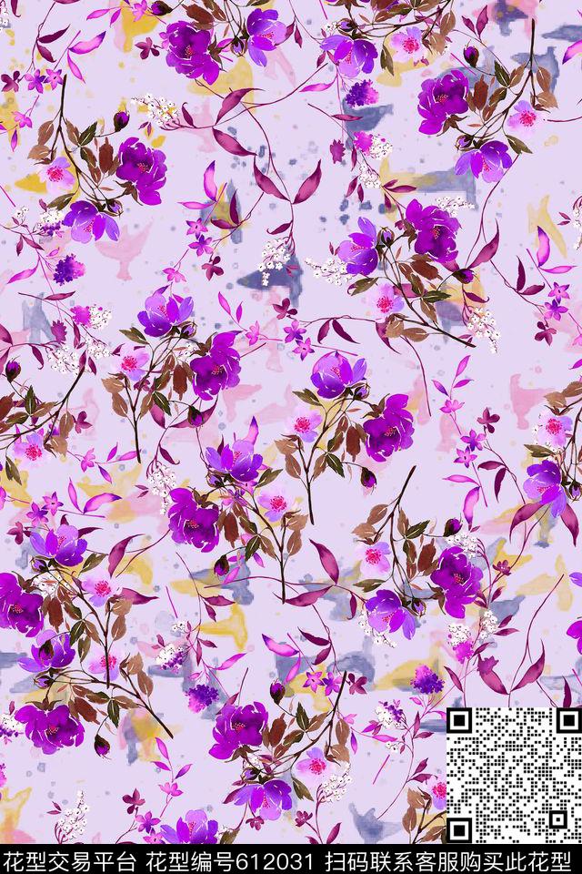 水彩花卉小碎花数码印花华亿平台下载（图片编号: 612031） - 瓦栏（Walan）