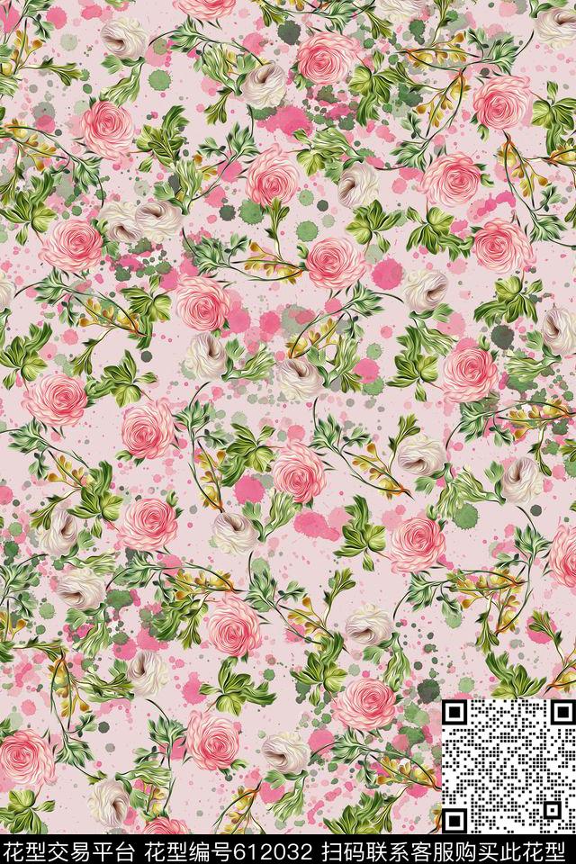 水彩花卉小碎花数码印花华亿平台下载（图片编号: 612032） - 瓦栏（Walan）