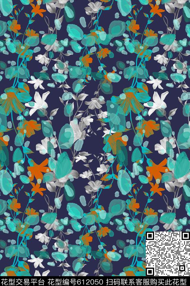 植物花卉碎碎花卉风格花卉数码印花华亿平台下载（图片编号: 612050） - 瓦栏（Walan）