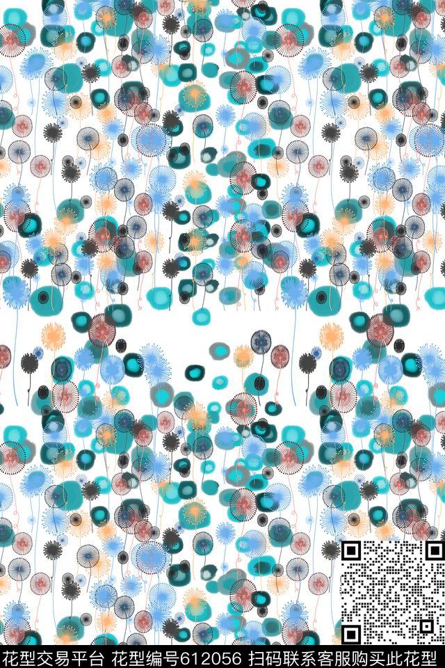 碎碎花卉水彩滴植物花卉数码印花华亿平台下载（图片编号: 612056） - 瓦栏（Walan）