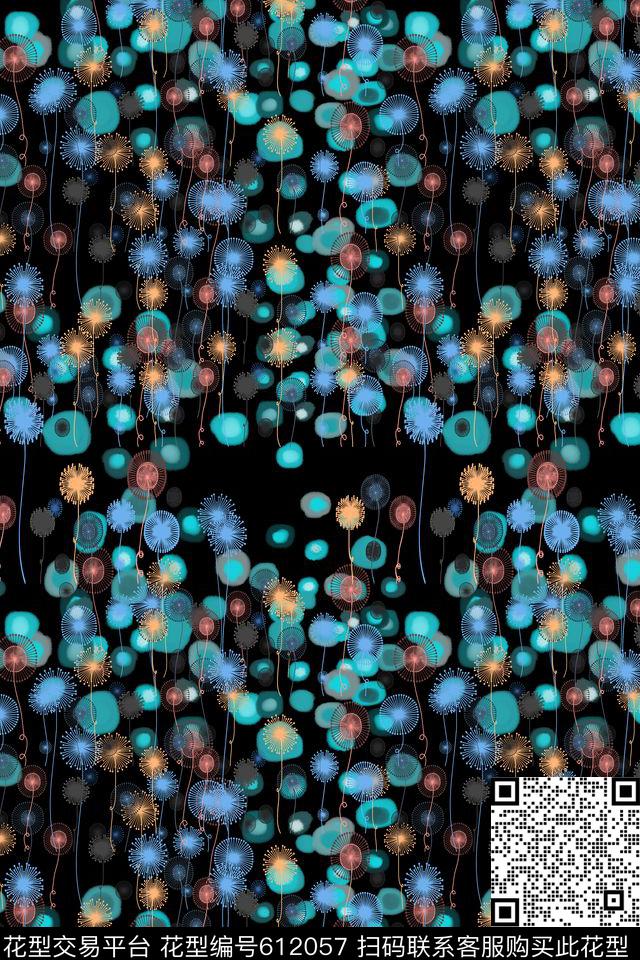 碎碎花卉水彩滴植物花卉数码印花华亿平台下载（图片编号: 612057） - 瓦栏（Walan）