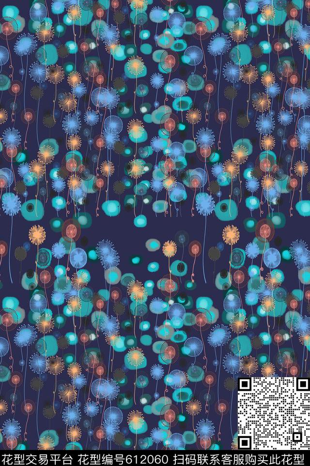 碎碎花卉水彩滴植物花卉数码印花华亿平台下载（图片编号: 612060） - 瓦栏（Walan）