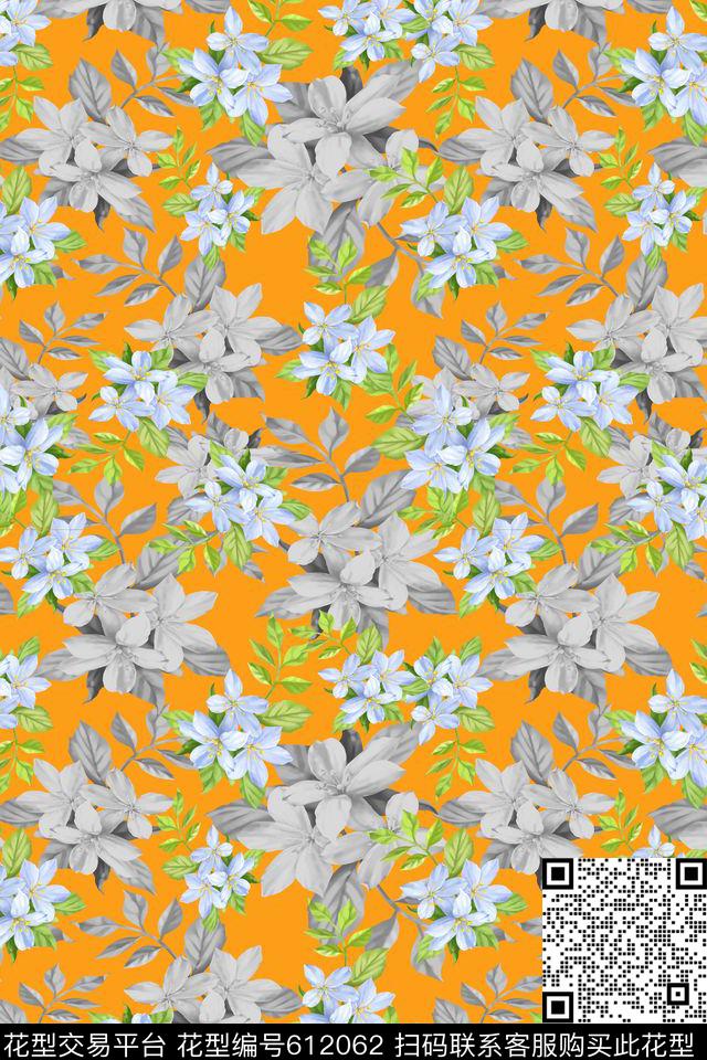 水彩滴碎碎花卉植物花卉数码印花华亿平台下载（图片编号: 612062） - 瓦栏（Walan）