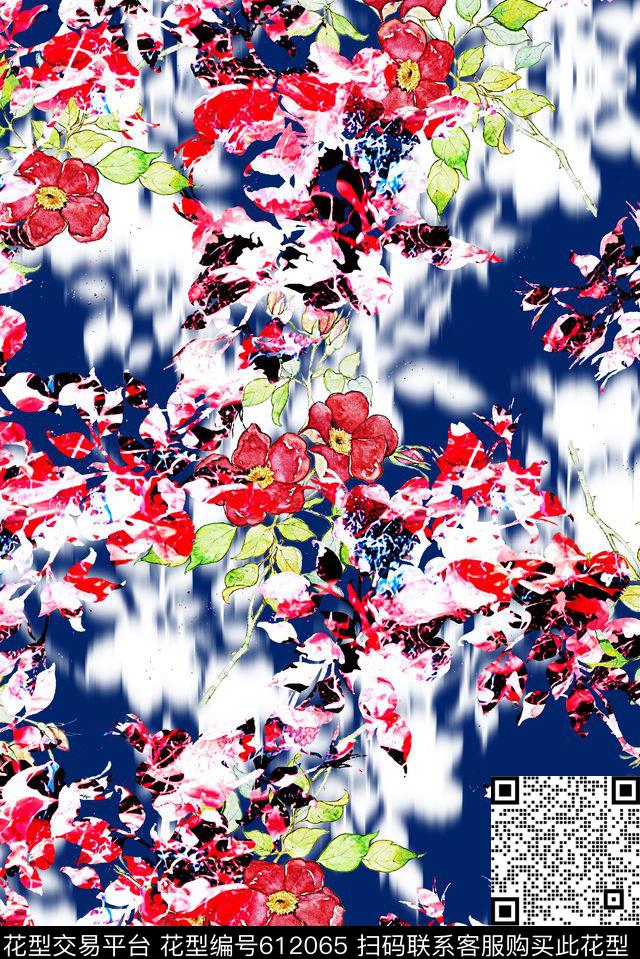 时尚手绘小碎花印花时尚大牌中国风印花女装裙子花卉印花数码印花华亿平台下载（图片编号: 612065） - 瓦栏（Walan）