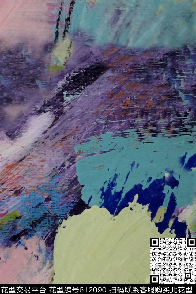 抽象水彩泼墨服装数码印花华亿平台下载（图片编号: 612090） - 瓦栏（Walan）