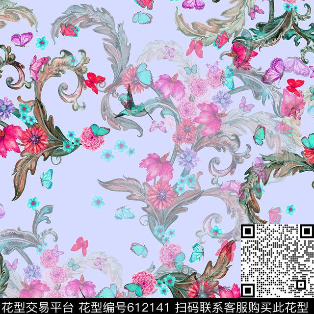 花朵大花花卉数码印花华亿平台下载（图片编号: 612141） - 瓦栏（Walan）