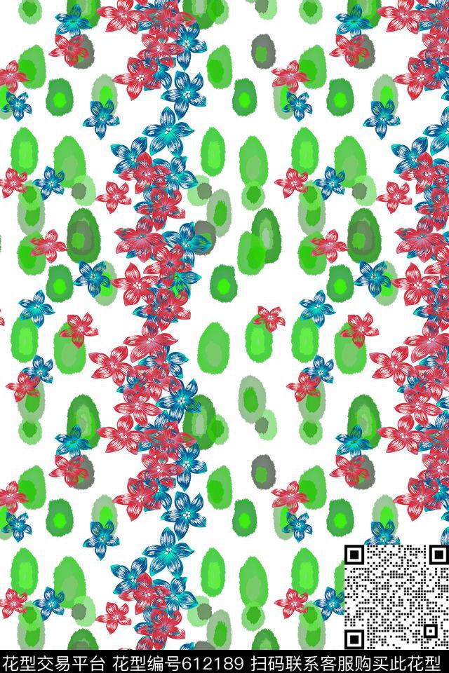 风格花卉碎碎花卉水彩滴数码印花华亿平台下载（图片编号: 612189） - 瓦栏（Walan）