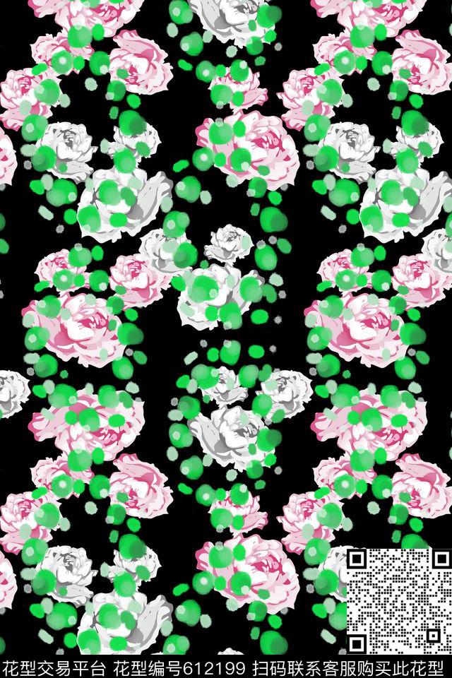 碎碎花卉风格花卉水彩滴数码印花华亿平台下载（图片编号: 612199） - 瓦栏（Walan）