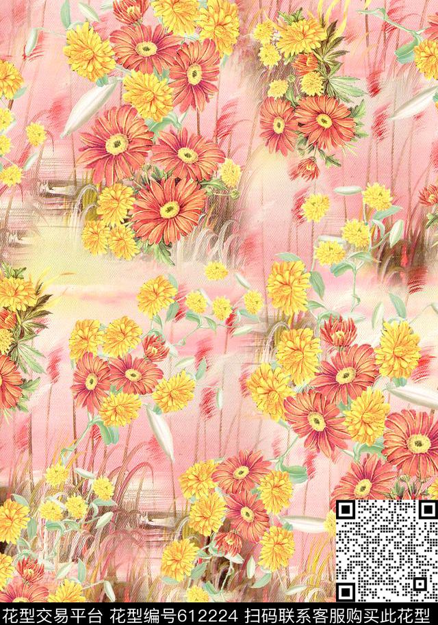 欧美时尚小碎花幻彩数码印花华亿平台下载（图片编号: 612224） - 瓦栏（Walan）