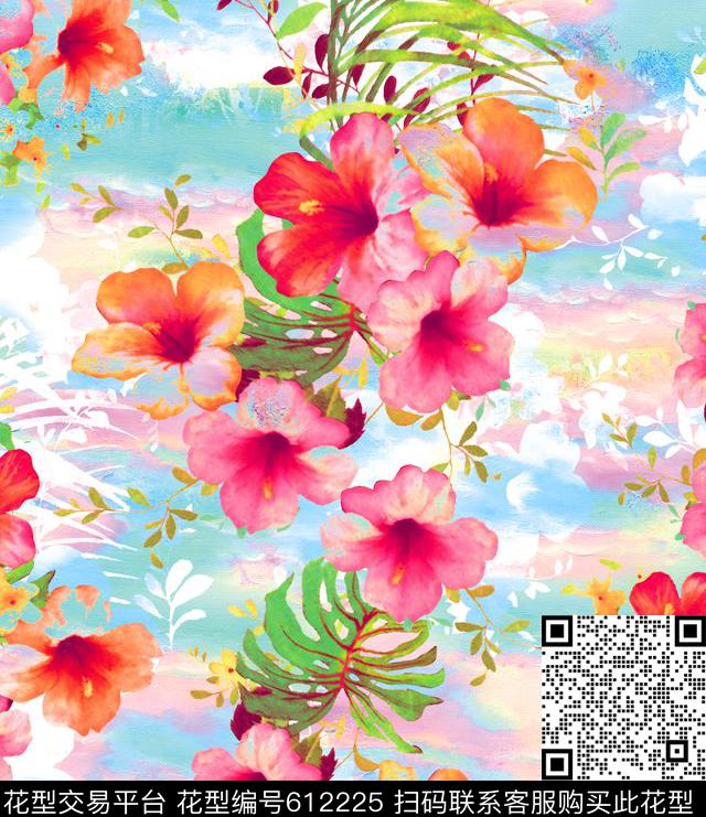 欧美时尚幻彩小碎花数码印花华亿平台下载（图片编号: 612225） - 瓦栏（Walan）