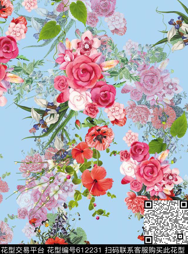 小碎花幻彩欧美时尚数码印花华亿平台下载（图片编号: 612231） - 瓦栏（Walan）