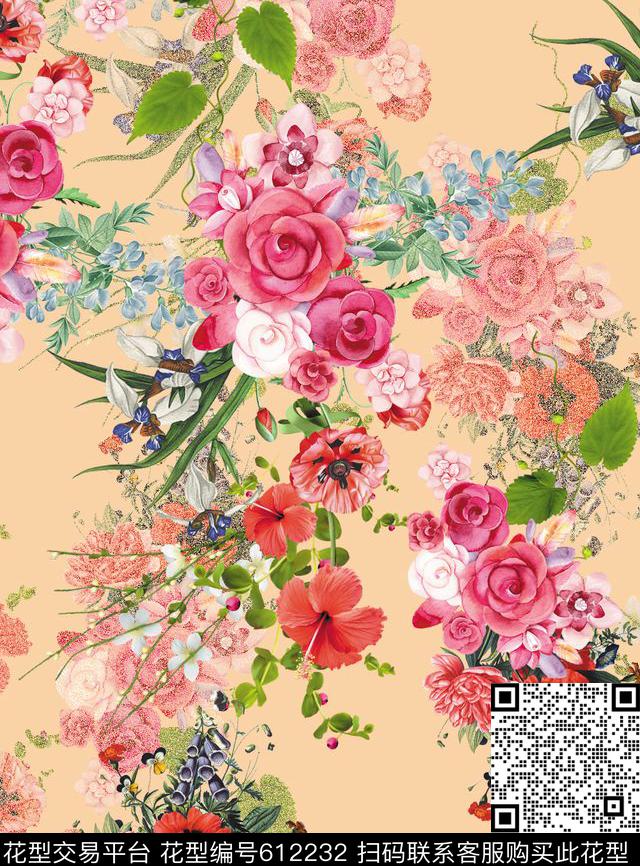 小碎花幻彩欧美时尚数码印花华亿平台下载（图片编号: 612232） - 瓦栏（Walan）