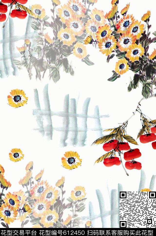 花朵花卉数码印花华亿平台下载（图片编号: 612450） - 瓦栏（Walan）