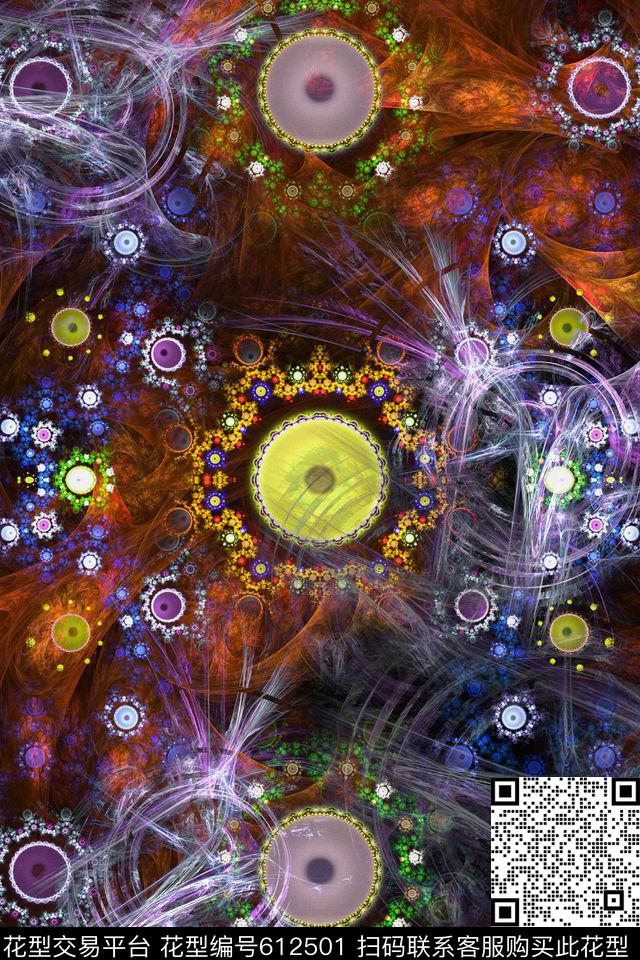 未来数码抽象分形数码印花华亿平台下载（图片编号: 612501） - 瓦栏（Walan）