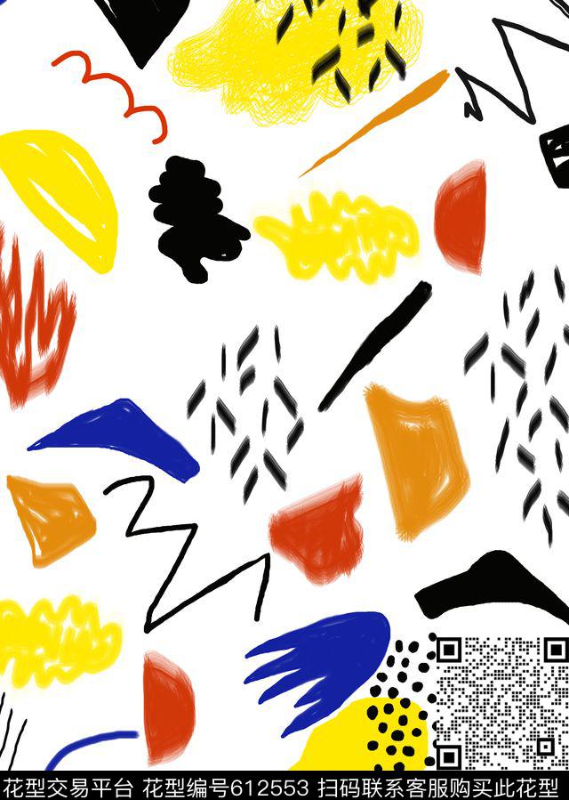 手绘不规则几何圆点波点传统印花华亿平台下载（图片编号: 612553） - 瓦栏（Walan）