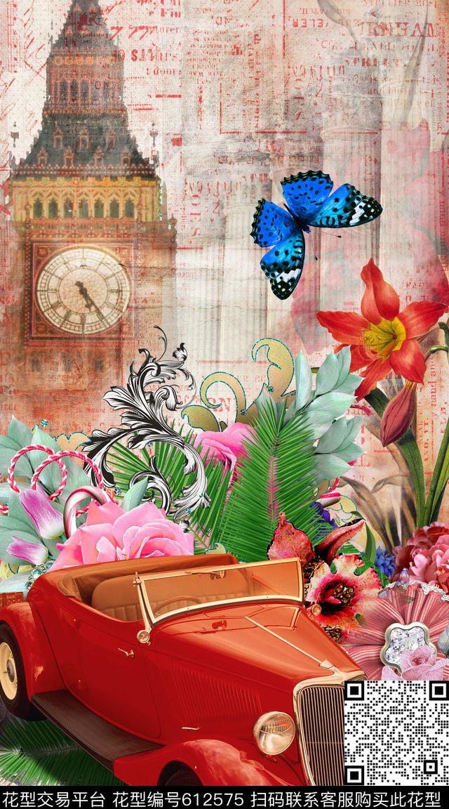 花鸟水彩花卉数码印花华亿平台下载（图片编号: 612575） - 瓦栏（Walan）