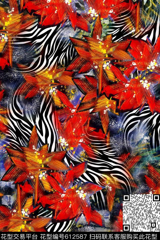 动物动感抽象动物装饰纹理数码印花华亿平台下载（图片编号: 612587） - 瓦栏（Walan）
