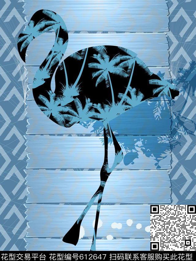 热带天鹅美式传统印花华亿平台下载（图片编号: 612647） - 瓦栏（Walan）