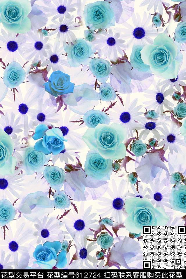 花卉玫瑰月季数码印花华亿平台下载（图片编号: 612724） - 瓦栏（Walan）