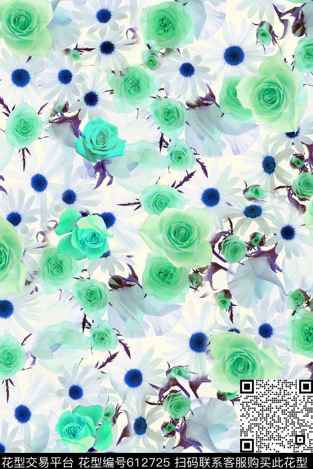 花卉玫瑰月季数码印花华亿平台下载（图片编号: 612725） - 瓦栏（Walan）